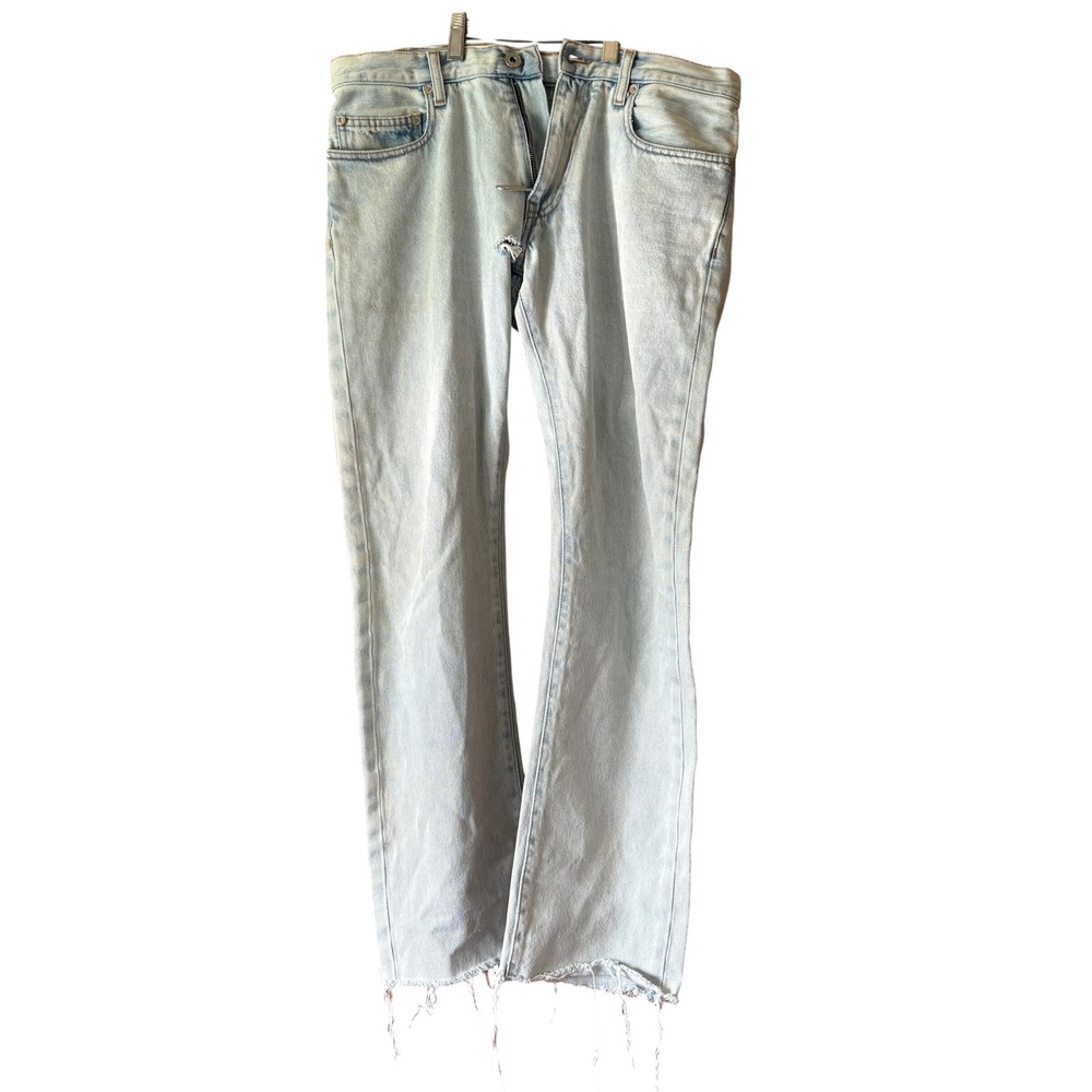 OFF-WHITE Virgil Abloh Mens "Personal" 2020 Jeans‎ Frayed Distressed 31x27